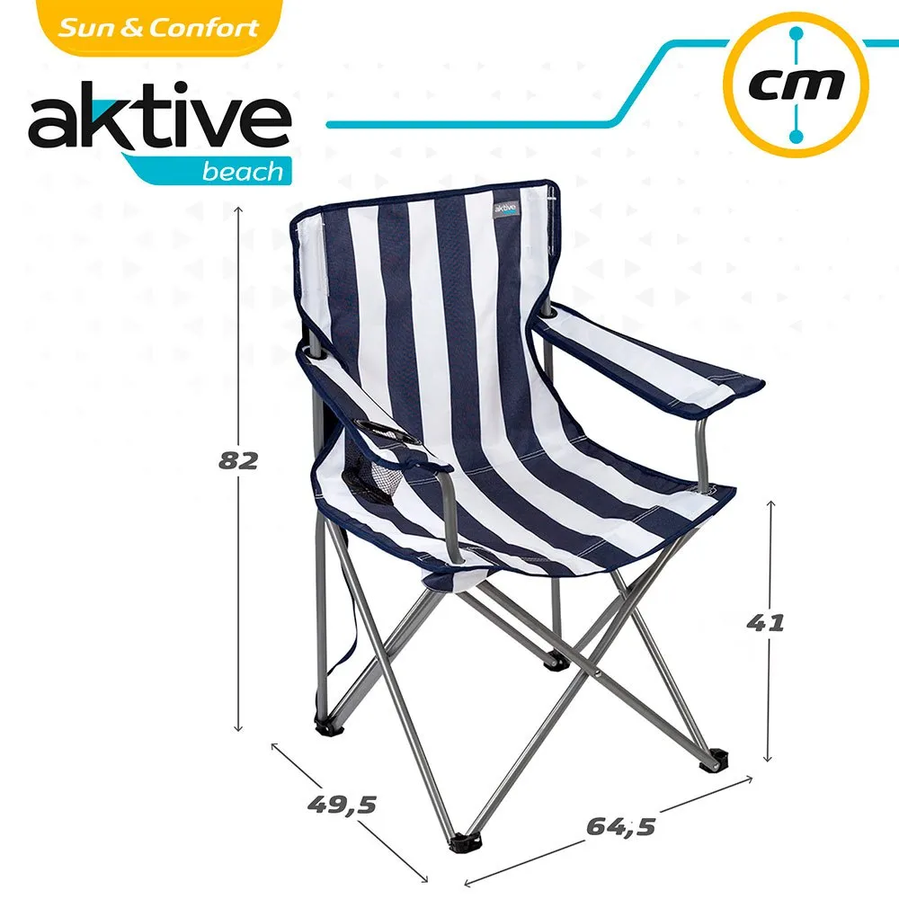 Aktive 82x49.5x64.5 Cm Fixed Folding Chair Steel With Cup Holder 8 Aktive 82x49.5x64.5 Cm Fixed Folding Chair Steel With Cup Holder - Image 6