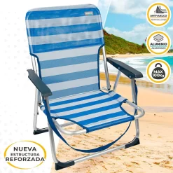 Aktive Fixed Folding Chair Aluminium 55x35x72 Cm -Pool Supplies Store aktive fixed folding chair aluminium 55x35x72 cm 1