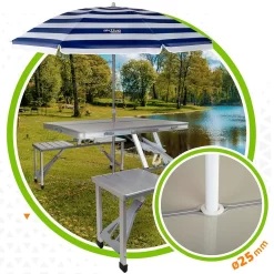 Aktive Folding Camping Table With Benches 139x82x67 Cm -Pool Supplies Store aktive folding camping table with benches 139x82x67 cm 3