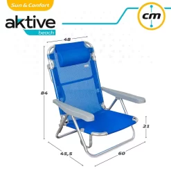 Aktive Folding Chair 5 Positions With Cushion 60x47x83 Cm -Pool Supplies Store aktive folding chair 5 positions with cushion 60x47x83 cm 5