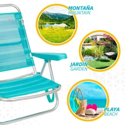 Aktive Folding Chair Multi-Position Aluminium 61x43x82 Cm -Pool Supplies Store aktive folding chair multi position aluminium 61x43x82 cm 4