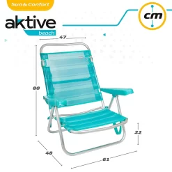Aktive Folding Chair Multi-Position Aluminium 61x43x82 Cm -Pool Supplies Store aktive folding chair multi position aluminium 61x43x82 cm 5