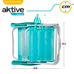 Aktive Folding Chair Multi-Position Aluminium 61x43x82 Cm -Pool Supplies Store aktive folding chair multi position aluminium 61x43x82 cm 6