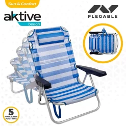 Aktive Folding Chair Multi-Position Aluminium 62x48x83 Cm -Pool Supplies Store aktive folding chair multi position aluminium 62x48x83 cm 2