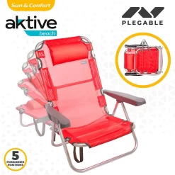 Aktive Folding Chair Multi-Position Aluminium 62x48x83 Cm -Pool Supplies Store aktive folding chair multi position aluminium 62x48x83 cm 9