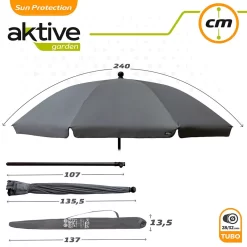 Aktive Umbrella 240 Cm With UV Protection -Pool Supplies Store aktive umbrella 240 cm with uv protection 6