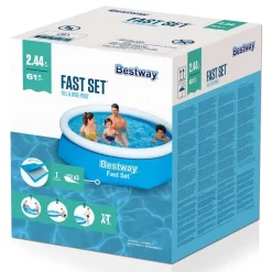 Bestway Fast Set 244x61 Cm Round Inflatable Pool -Pool Supplies Store bestway fast set 244x61 cm round inflatable pool 3