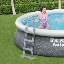 Bestway Fast Set Rattan 457x107 Cm Round Inflatable Pool -Pool Supplies Store bestway fast set rattan 457x107 cm round inflatable pool 7