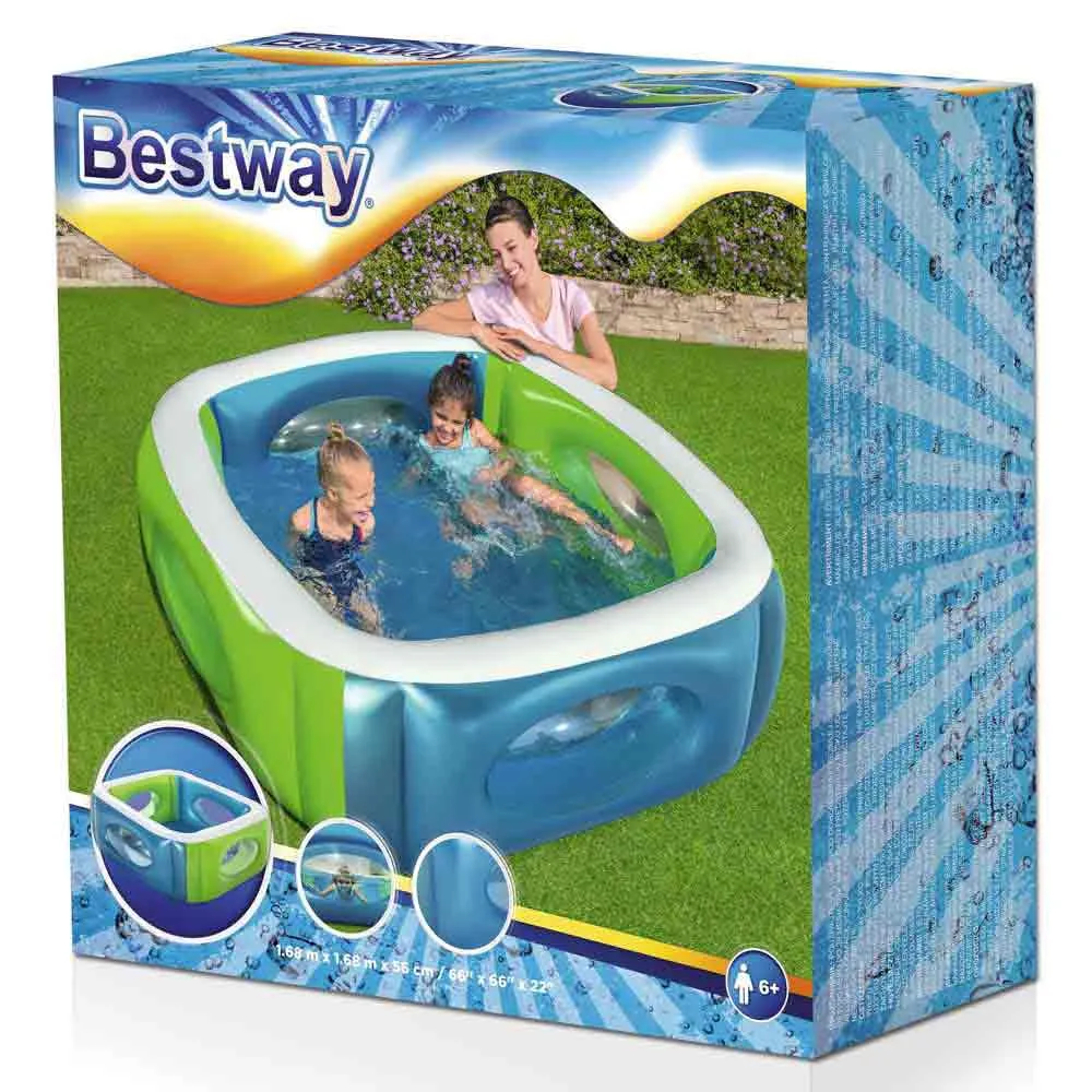 Bestway Window 168x168x56 Cm Square Inflatable Pool 12 Bestway Window 168x168x56 Cm Square Inflatable Pool - Image 10