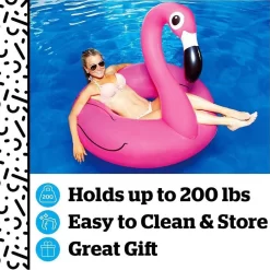 Giant Pink Flamingo Float -Pool Supplies Store bigmouth inc giant pink flamingo float 2