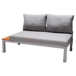 Bergamo FSC Eucalyptus And Aluminium Outdoor Garden Sofa 138.20x76.6x73cm