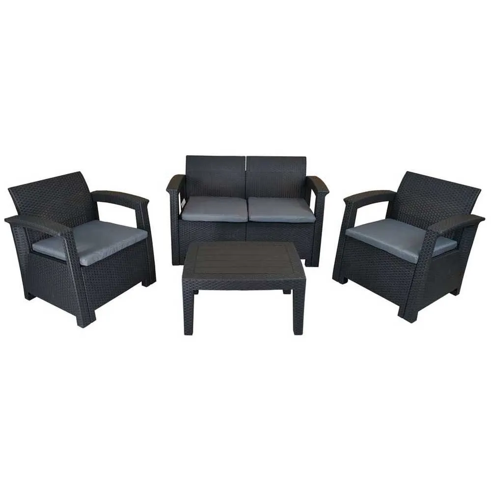 Capri Resin Garden Furniture Set Ratan-Effect 3 Capri Resin Garden Furniture Set Ratan-Effect