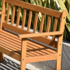 Milan FSC Eucalyptus Bench 118.4x51.90x79.9cm -Pool Supplies Store chillvert milan fsc eucalyptus bench 118.4x51.90x79.9cm 5