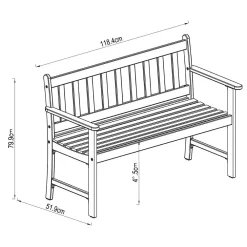 Milan FSC Eucalyptus Bench 118.4x51.90x79.9cm -Pool Supplies Store chillvert milan fsc eucalyptus bench 118.4x51.90x79.9cm 6