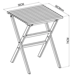 Milan FSC Eucalyptus Folding Square Table 56x56cm -Pool Supplies Store chillvert milan fsc eucalyptus folding square table 56x56cm 4