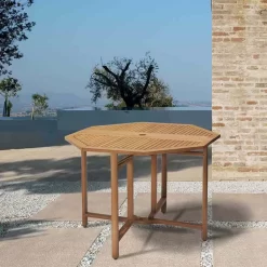 Milan FSC Eucalyptus Octogonal Table 109cm -Pool Supplies Store chillvert milan fsc eucalyptus octogonal table 109cm 2