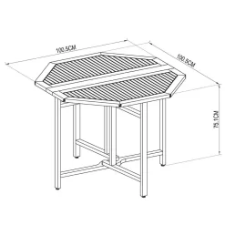 Milan FSC Eucalyptus Octogonal Table 109cm -Pool Supplies Store chillvert milan fsc eucalyptus octogonal table 109cm 4