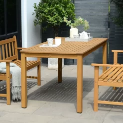 Milan FSC Eucalyptus Rectangle Table 150x83x74cm -Pool Supplies Store chillvert milan fsc eucalyptus rectangle table 150x83x74cm 3