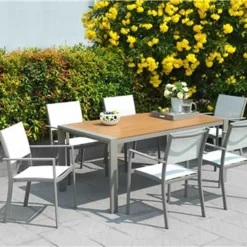 Napoles Aluminium Rectangle Table 190x96.5x75cm -Pool Supplies Store chillvert napoles aluminium rectangle table 190x96.5x75cm 3