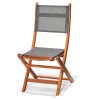 Napoles FSC Eucalyptus And Fabric Folding Chair 50.65x49.6x93.2cm