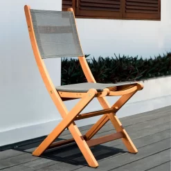 Napoles FSC Eucalyptus And Fabric Folding Chair 50.65x49.6x93.2cm -Pool Supplies Store chillvert napoles fsc eucalyptus and fabric folding chair 50.65x49.6x93.2cm 8