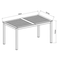 Napoles FSC Eucalyptus Rectangle Table 140x79.7x74.4cm -Pool Supplies Store chillvert napoles fsc eucalyptus rectangle table 140x79.7x74.4cm 4