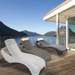 Newport Resin Sun Lounger Ratan-Effect 199.3x75.5x43.5cm -Pool Supplies Store chillvert newport resin sun lounger ratan effect 199.3x75.5x43.5cm 2