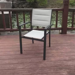 Sicilia Stackable Steel And Fabric Chair 57x58x90cm -Pool Supplies Store chillvert sicilia stackable steel and fabric chair 57x58x90cm 2