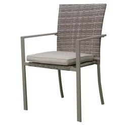 Varenna Stackable Steel And Synthetic Rattan Chair 56x55x86cm