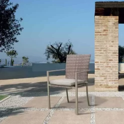 Varenna Stackable Steel And Synthetic Rattan Chair 56x55x86cm -Pool Supplies Store chillvert varenna stackable steel and synthetic rattan chair 56x55x86cm 3