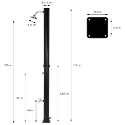 Garden Solar Shower Foot Shower 20L -Pool Supplies Store ecd germany garden solar shower foot shower 20l 7