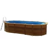 Amazonia Oval Steel Pool Wood Aspect 610x375x132 Cm