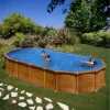 Amazonia Oval Steel Pool Wood Aspect 730x375x132 Cm