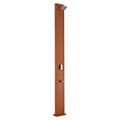 GRE Square Solar Shower Aluminium Woodlike