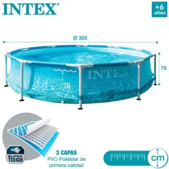 Intex Beachside Metal Frame 305x76 Cm Pool -Pool Supplies Store intex beachside metal frame 305x76 cm pool 4