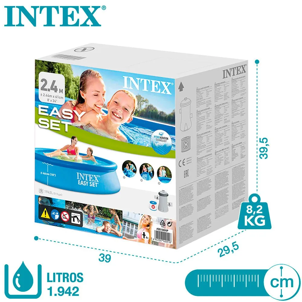 Intex Easy Set With Filter Cartridge Pump 244x61 Cm Pool 9 Intex Easy Set With Filter Cartridge Pump 244x61 Cm Pool - Image 7
