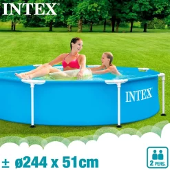 Intex Metal Frame Pool 244x51 Cm -Pool Supplies Store intex metal frame pool 244x51 cm 1