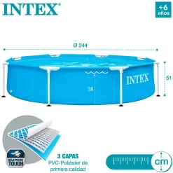 Intex Metal Frame Pool 244x51 Cm -Pool Supplies Store intex metal frame pool 244x51 cm 4