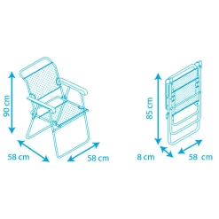 Fixed Folding Chair Aluminium 90x58x58cm -Pool Supplies Store solenny fixed folding chair aluminium 90x58x58cm 7