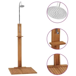 VIDAXL Garden Shower Solid Teak Wood