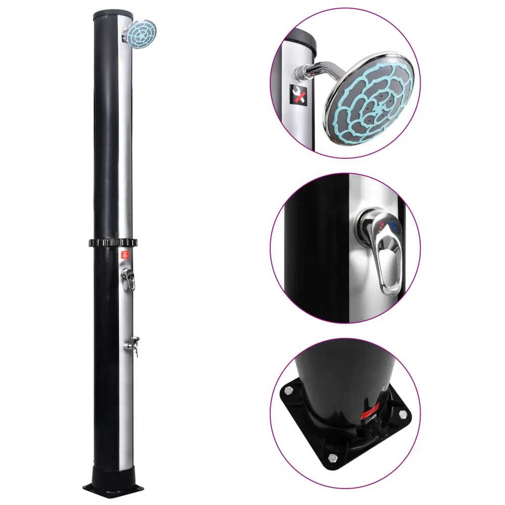 VIDAXL Outdoor Solar Shower With Shower Head And Faucet 3 VIDAXL Outdoor Solar Shower With Shower Head And Faucet