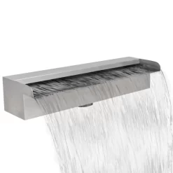 VIDAXL Rectangular Waterfall Pool Fountain Stainless Steel 45 Cm